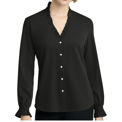 Brooks Brothers® Long Sleeve Ruffle Collar Blouse